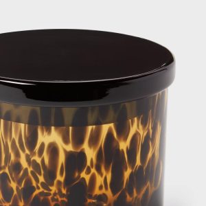 Colored Glass Tortoise Bath Canister