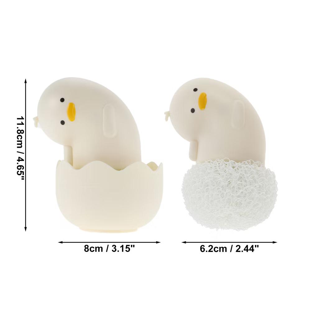 Duck Shape Dish Brush with Handle White 1 Pc - Image 4
