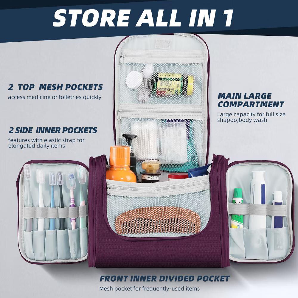 Large Capacity Toiletry Bag for Women and Men, Hanging Toiletry Organizer Cosmetics Makeup Bag - Image 57