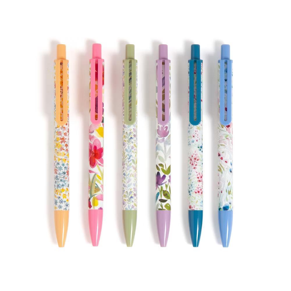 6pk Ballpoint Pens Black Ink Laguna Bountiful Bouquet