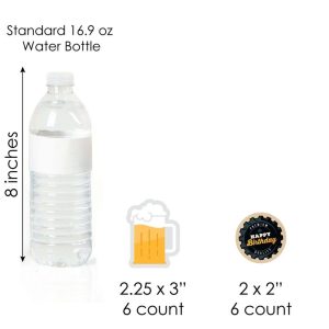 Cheers and Beers to 40 Years - Cupcake Decoration - 40th Birthday Party Cupcake Wrappers and Treat Picks Kit - Set of 24