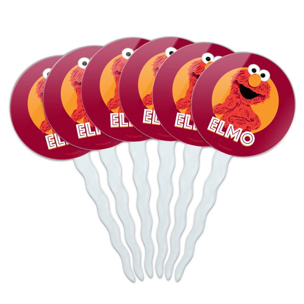Elmo Scribble Cupcake Picks Toppers Decoration Set of 6 - Image 6