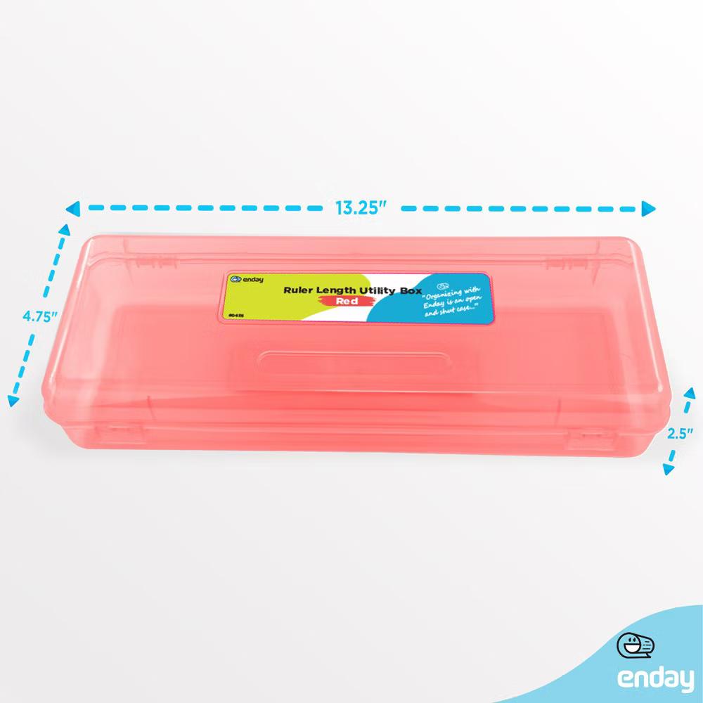 Pencil Box, Storage Organizer Utility Box, Multipurpose Long Ruler Length School Office Supplies Plastic Pencil Case for Kids & Adults - Image 33