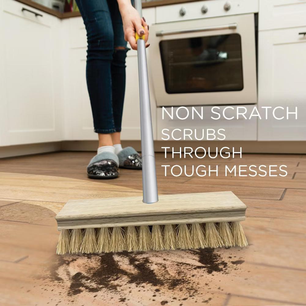Deck Scrub Brush, 9" 3.5" Head w/ Natural Coco Bristles for Outdoor Cleaning, Removes Dirt & Grime from Patios, Decks, Grout, 1 Count - Image 4