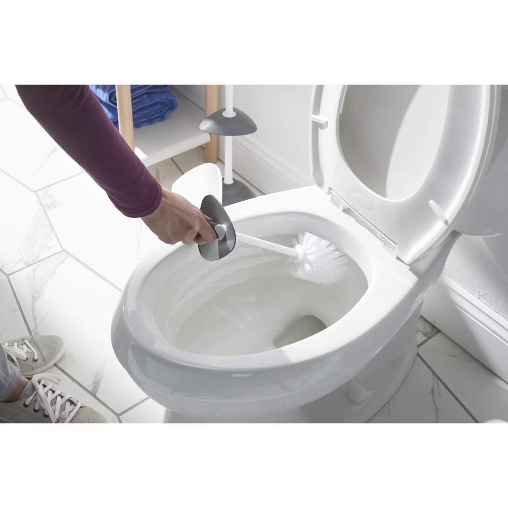 Covered Toilet Brush & Holder: Reusable, Cleaning Tools and Accessories, Porcelain Application