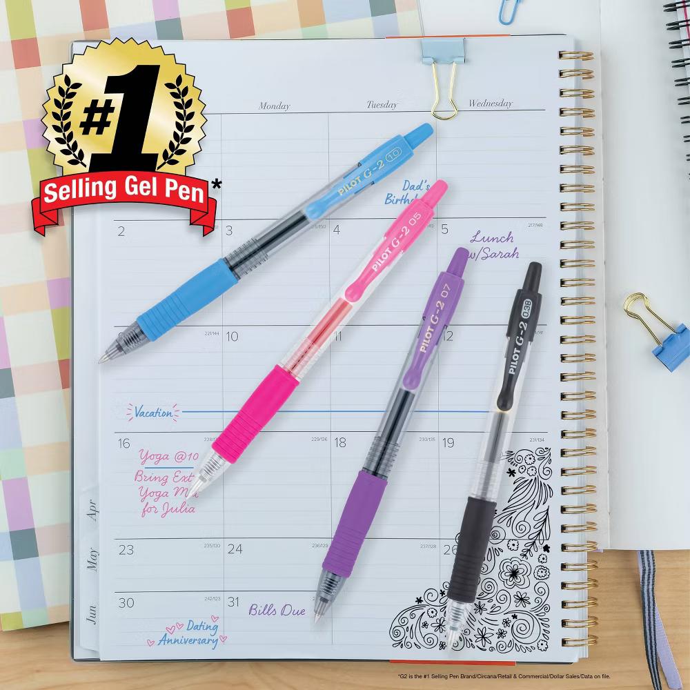 5pk G2 Premium Gel Pens Bold Point 1.0mm Assorted Inks - Image 5