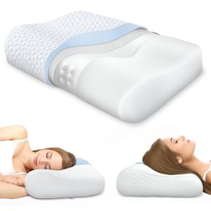 Neck Pillow Memory Foam Contour Pillow for Pain Relief Cervical Pillow for Sleeping, Ergonomic Pillow for Side Back Stomach Sleeper