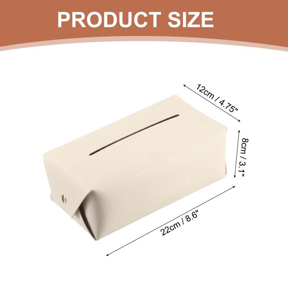 Rectangle PU Leather Tabletop Bathroom Kitchen Tissue Box Cover - Image 37