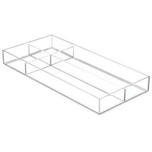 4-Section Stackable Makeup Drawer Organizer - Clear