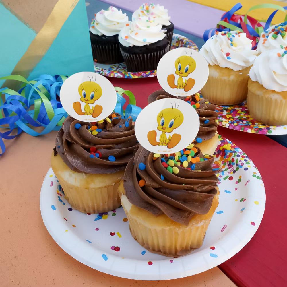 Looney Tunes Cute Tweety Cupcake Picks Toppers Decoration Set of 6 - Image 6