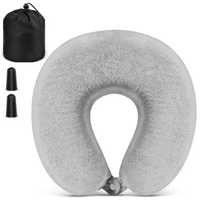 Neck Pillows for Travel Pillow Kids, Small Travel Neck Pillow Airplane, Foldable Memory Foam Neck Pillow for Car Sleeping Travel with Ear Plug