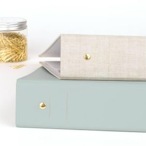 Essentials 1" Round Ring Binder Flax: Cute Linen Aesthetic Binder with Hard Cover & Internal Pocket