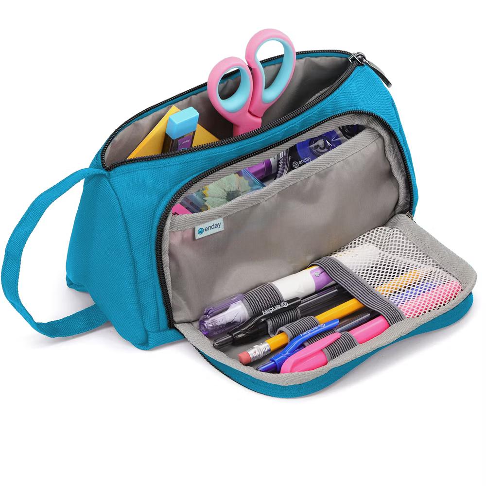 Large Capacity Pencil Case, 3-Compartment Zipper Pencil Pouch, Cute Pencil Case Organizer - Image 9
