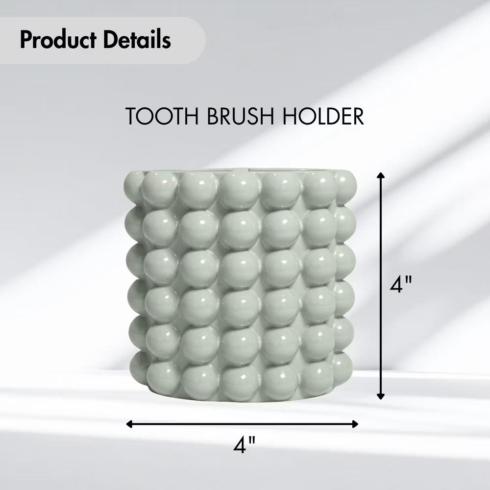 Better Trends Nova Bathroom Accessories Collection Toothbrush Holder 100% Resin with Bubble Pattern for Vanity Decor & Countertop - Image 8