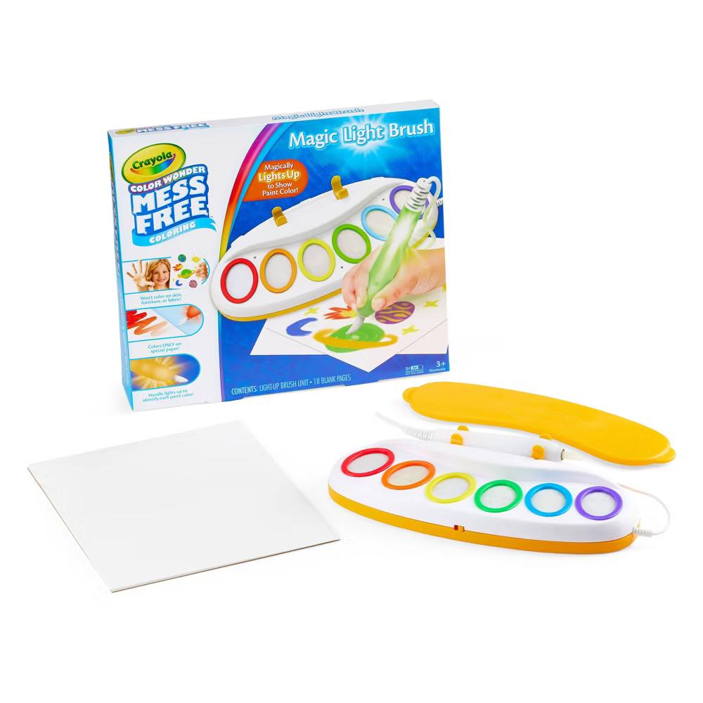 Color Wonder Magic Light Brush and Drawing Pad: Kids Painting Kit, Non-Toxic, Creative Art Set, Requires 3 AA Batteries
