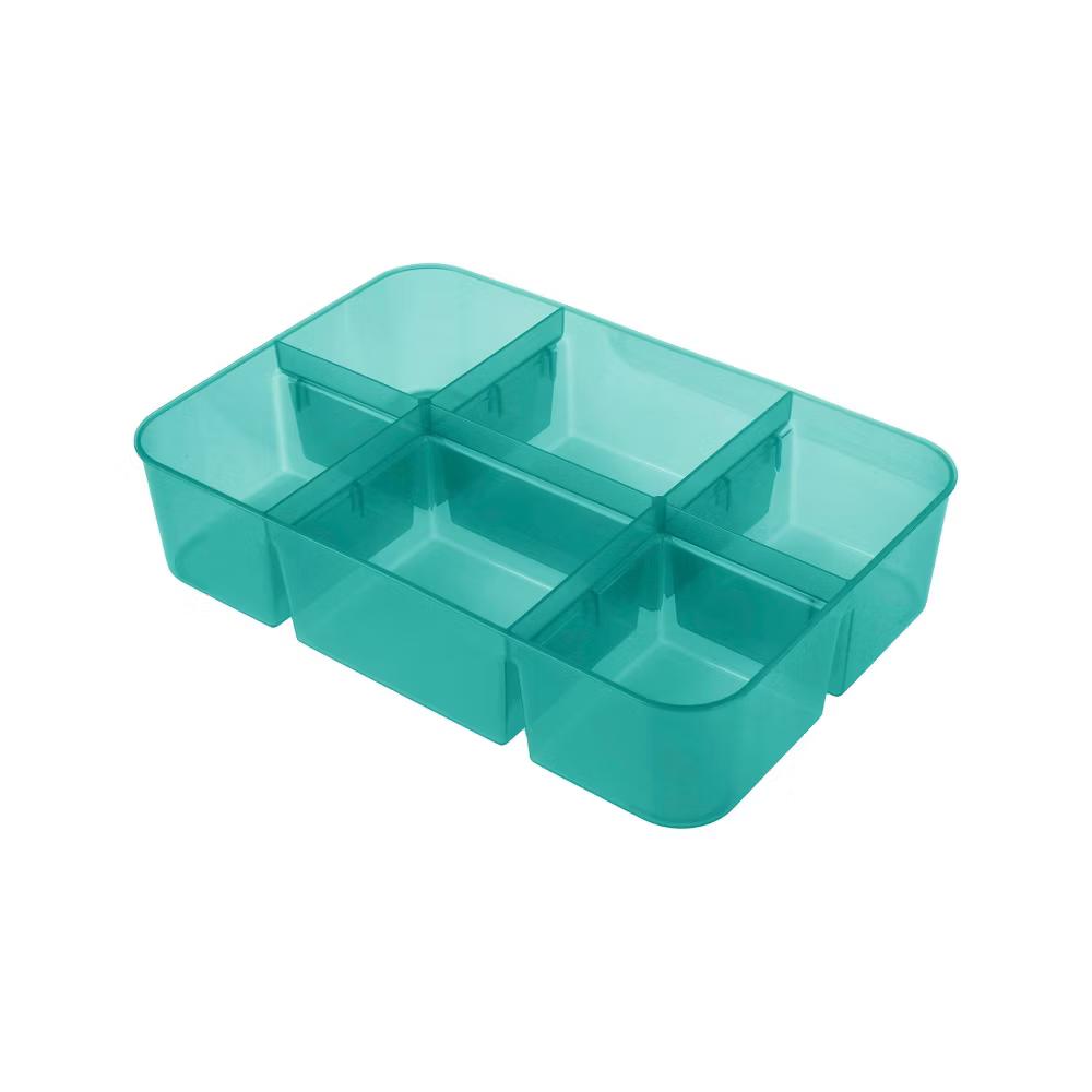 Sterilite Stack & Carry 2 Tray Handle Box Organizer: Plastic, Stackable, Portable, Universal Storage, Clear, 10.625" 7.25" - Image 4