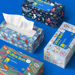 Back-to-School Designs - Ultra Soft Facial Tissue - 4pk/110ct