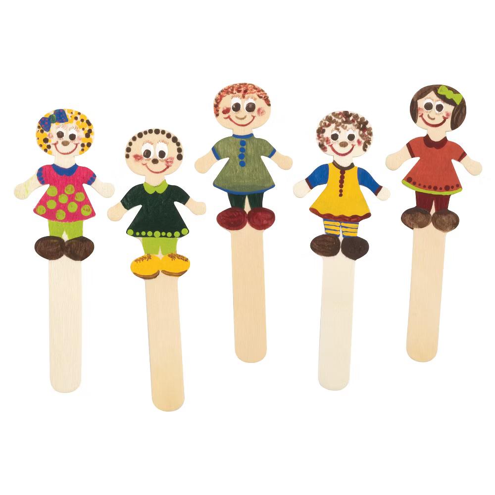 Natural Wood Craft Sticks, People, 5-1/2" Tall, 36 Pieces - Image 2