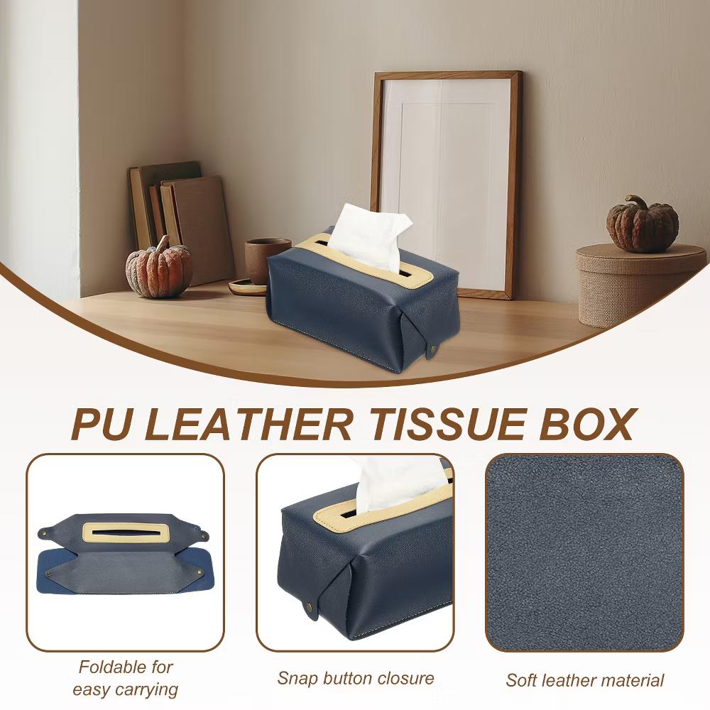 PU Leather Home Car Office Decorative Tissue Box Cover - Image 12