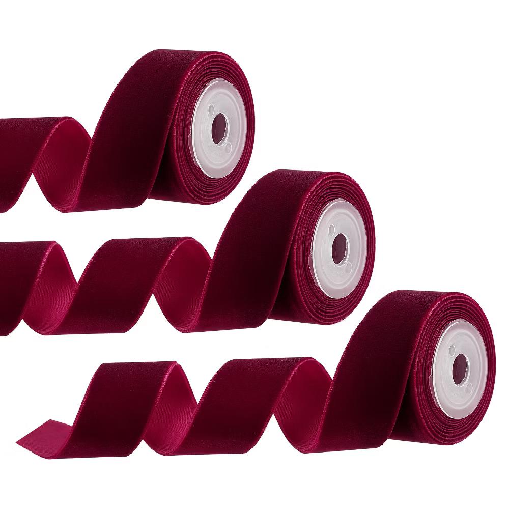Velvet Single-Faced Vintage Soft DIY Craft Decorative Wedding Ribbon 3 Pcs - Image 15