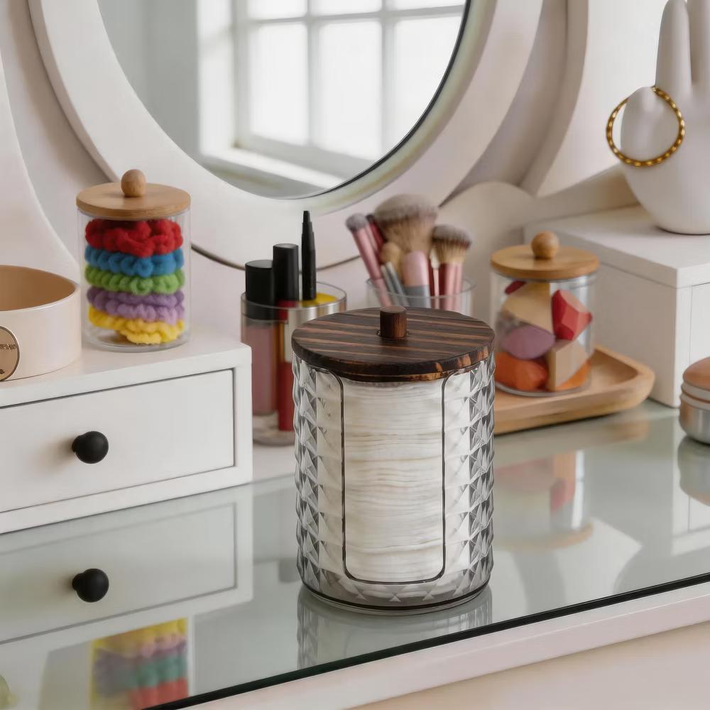 Compact Diamond-pattern Bath Canister 1 Pc - Image 4
