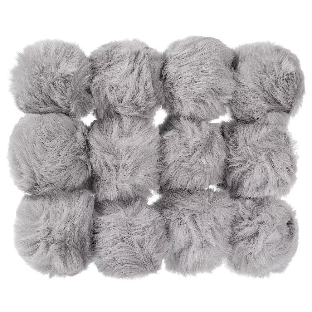 Fluffy Soft Elastic Faux Fur Pom Poms for Hats DIY Scarves Gloves 12 Pcs - Image 16