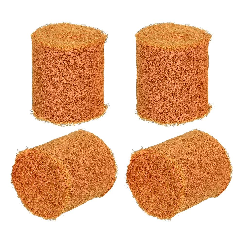 DIY Crafts Party Gift Wrapping Fringe Chiffon Silk Ribbon 4 Rolls - Image 16
