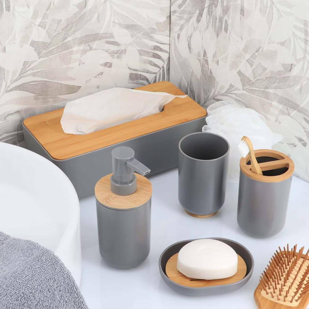 French Home Goods Cotton Pad & Q-Tip Holder with Bamboo Lid - Image 10