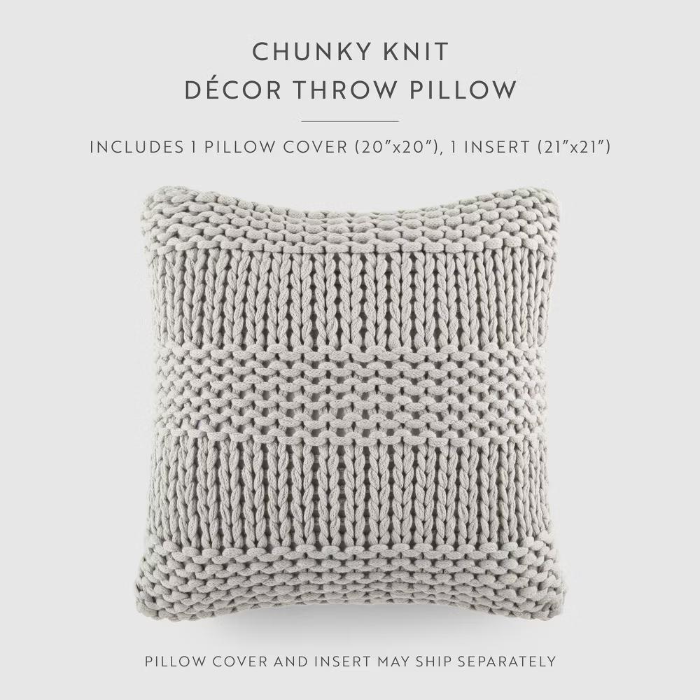 Cozy Chunky Knit Throw Pillow Cover And Pillow Insert - Image 44