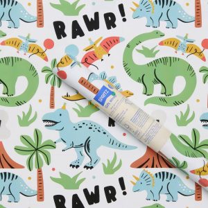 96"x30" Dinosaur Birthday Gift Wrapping Paper Colorful