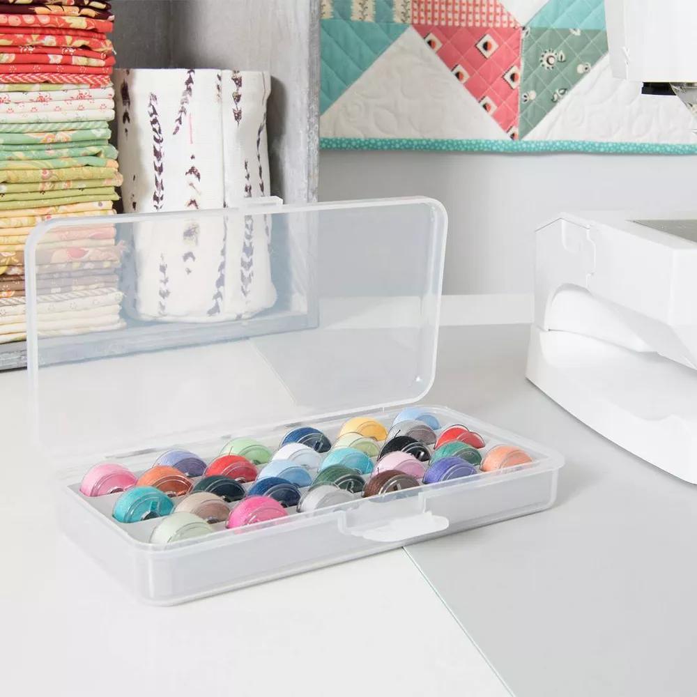 28pc Bobbins Box: Plastic Sewing Kit with Storage Case for Sewing Supplies - Image 4