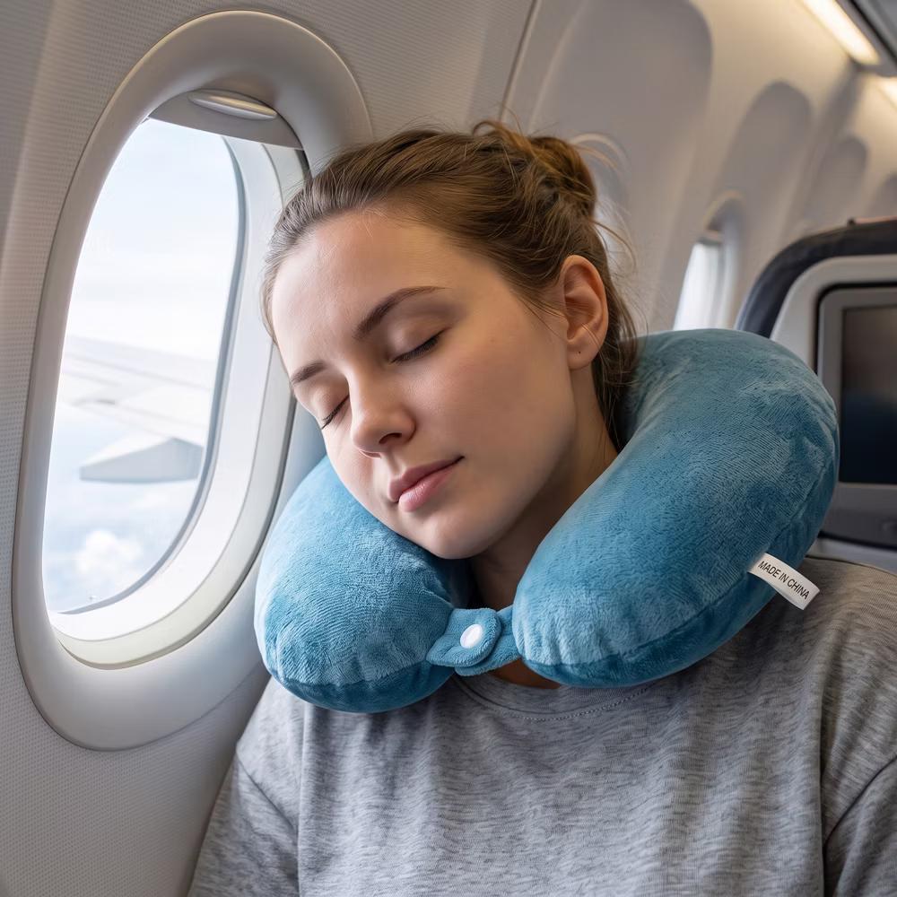 Solid PP Cotton Lightweight Office U-Shape Travel Neck Pillows 11x11in 1 Pc - Image 23