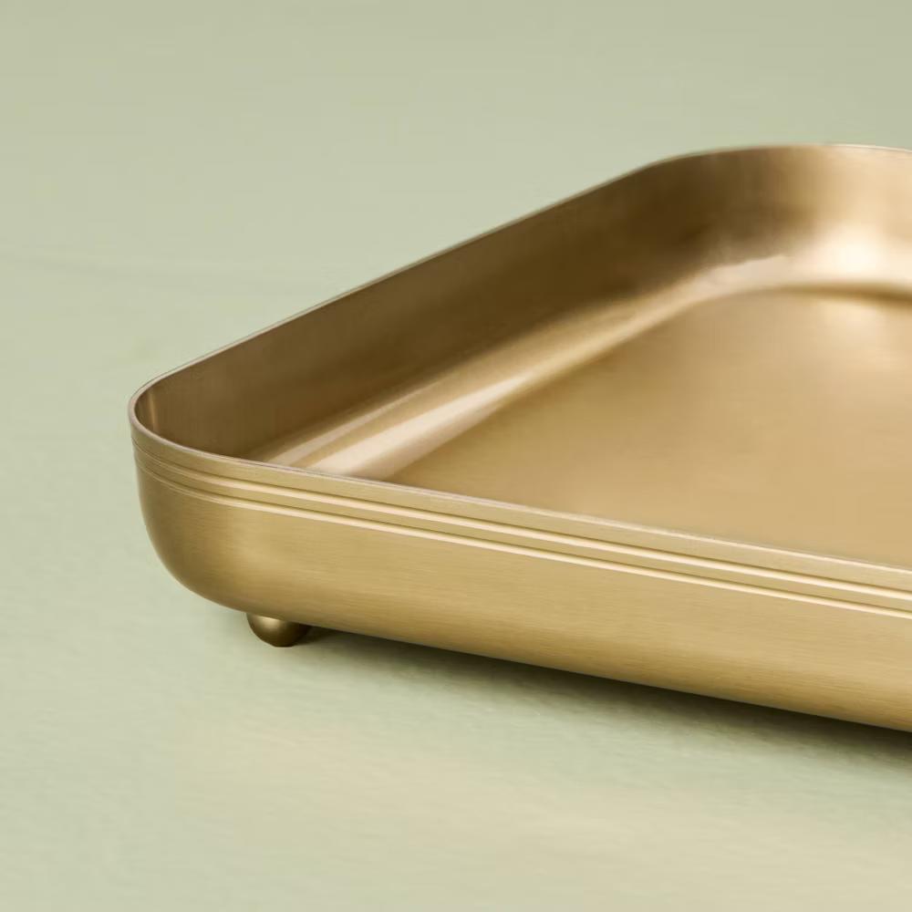 Bath Counter Tray Brass - with Magnolia