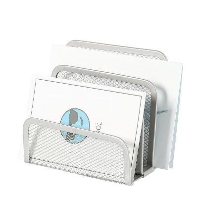 Mesh Letter Sorter - Steel Desk Organizer, Silver Mail & Letter Holder, Office File Organizer, 5.5"x3"x5.06" - Image 4