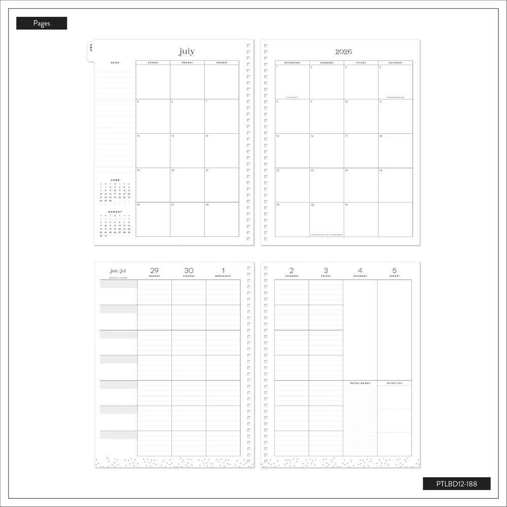 Happy Brands 2026-2027 9.375"x11.875" Organized Ditzy Garden Big 12 Months Twin Loop Dated Teacher Planner - Image 25