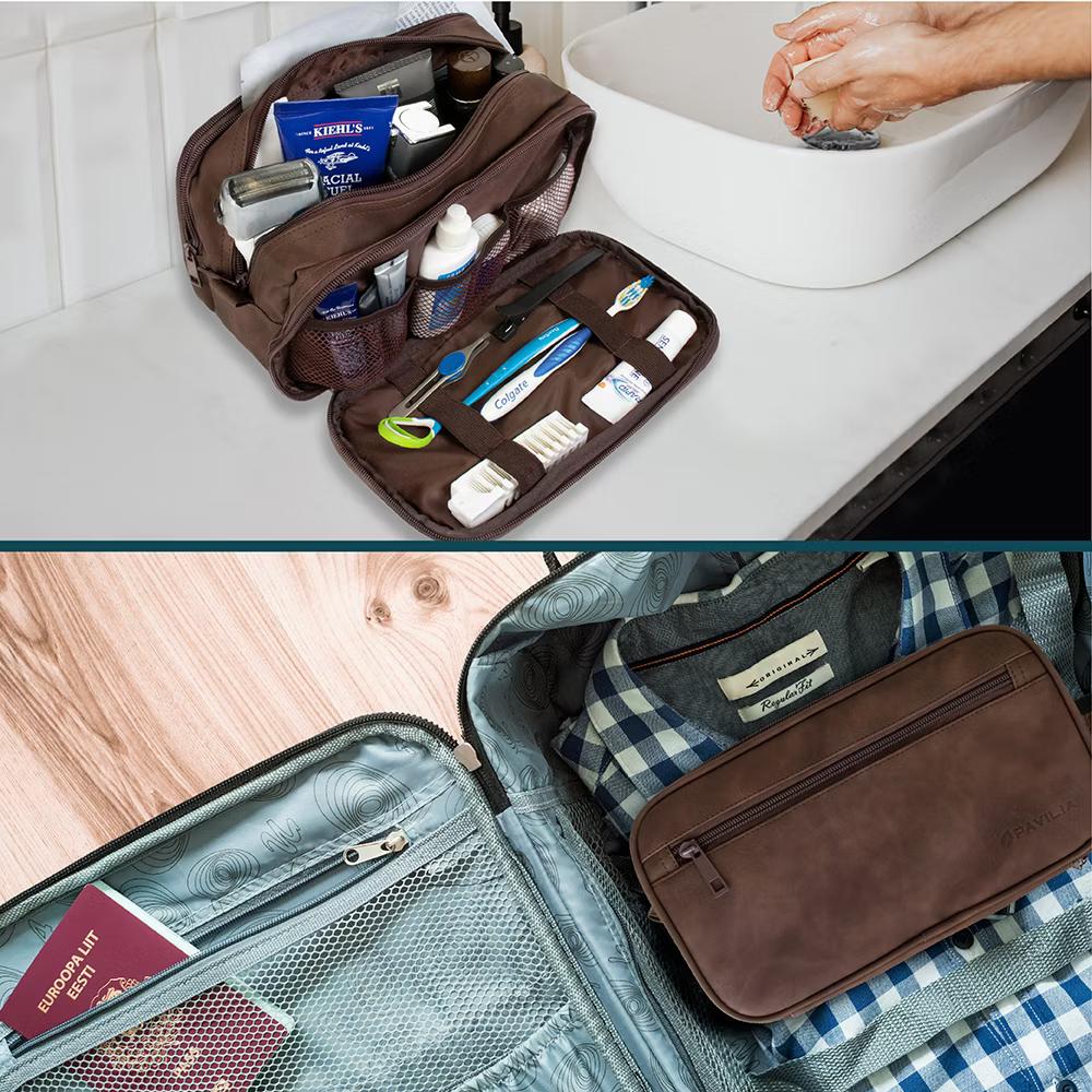 Toiletry Bag for Men, Travel Pouch Essentials Shaving Dopp Kit, Water Resistant Organizer Case Accessories - Image 31