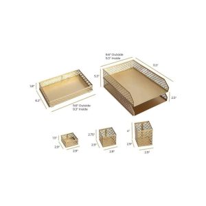 Blu Monaco 6 Piece Interlocking Desk Organizer Set