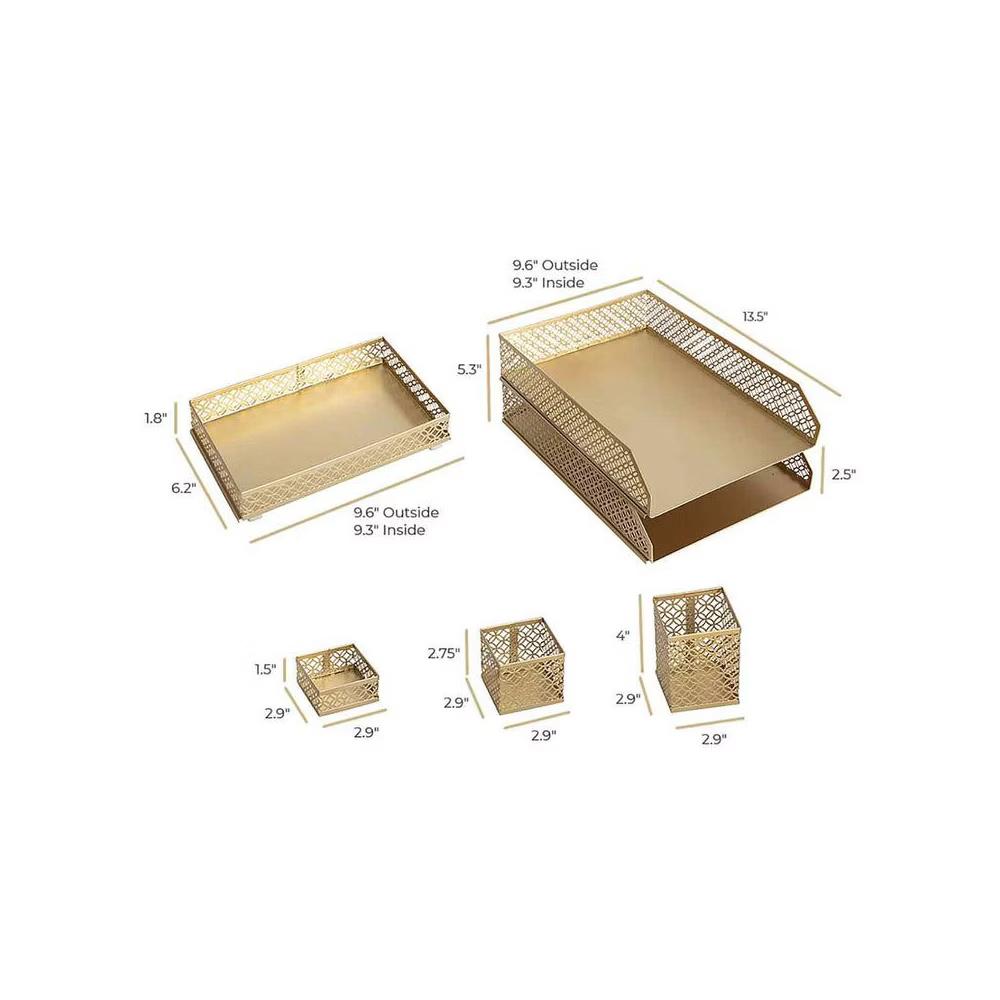 Blu Monaco 6 Piece Interlocking Desk Organizer Set