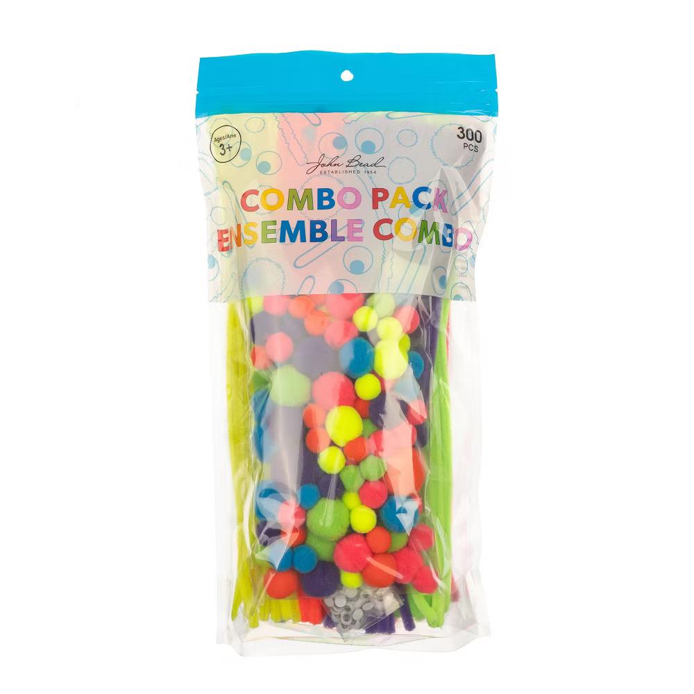 300ct Craft Combo Pack Pipe Cleaners Pompoms Googly Eyes Activity Kits - Image 23