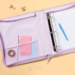 2" Fashion Zip Binder Glitter Purple