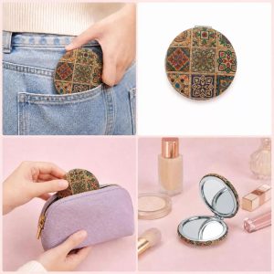 Folding Magnetic Double-Sided Round Makeup Mirror 1 Pc