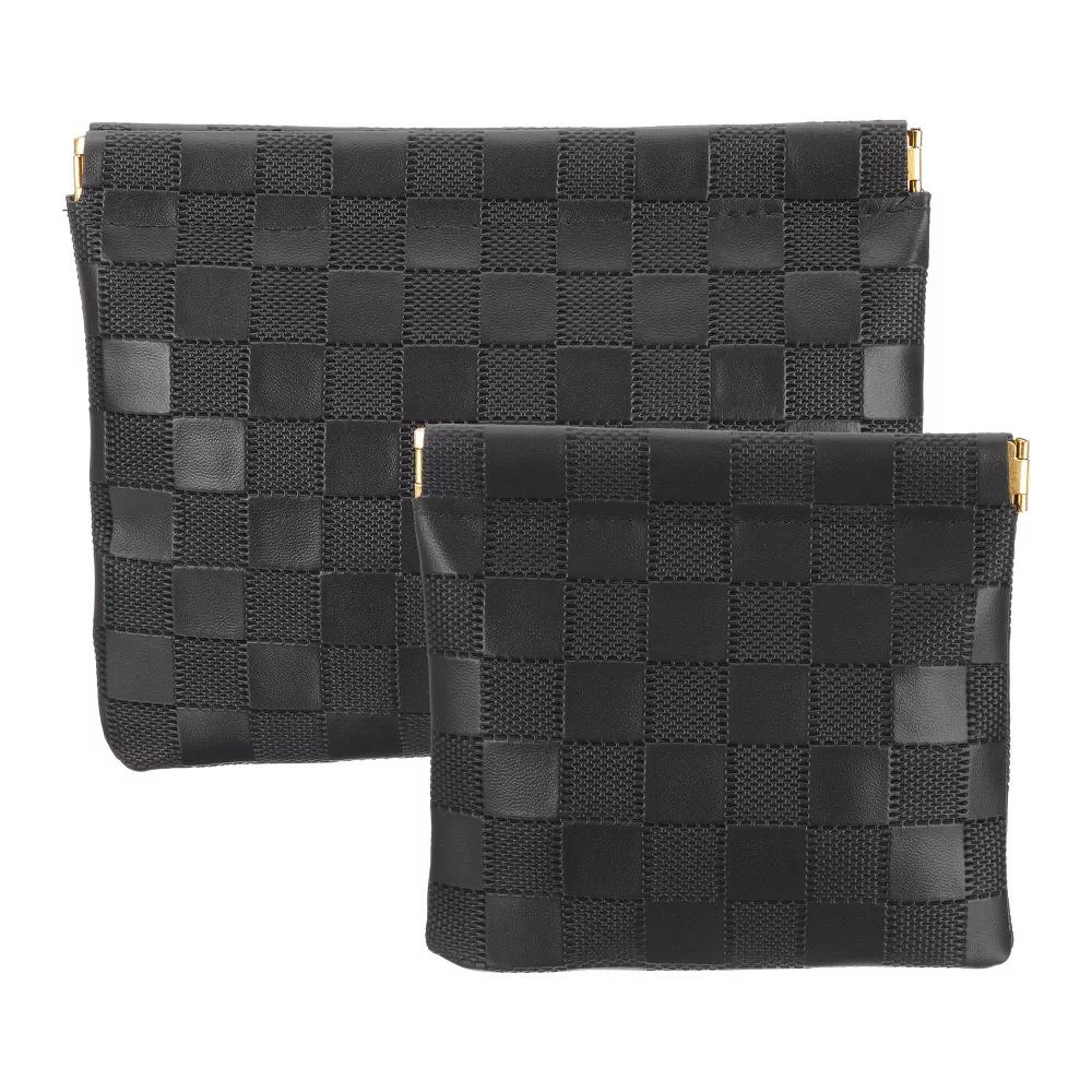 Leather Waterproof Travel Organizing Mini Snap Closure Makeup Pouchs 2 Pcs - Image 5