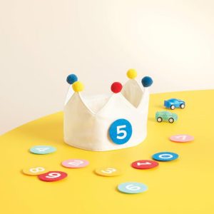 Personalizable Fabric Birthday Crown with Attachable Numbers