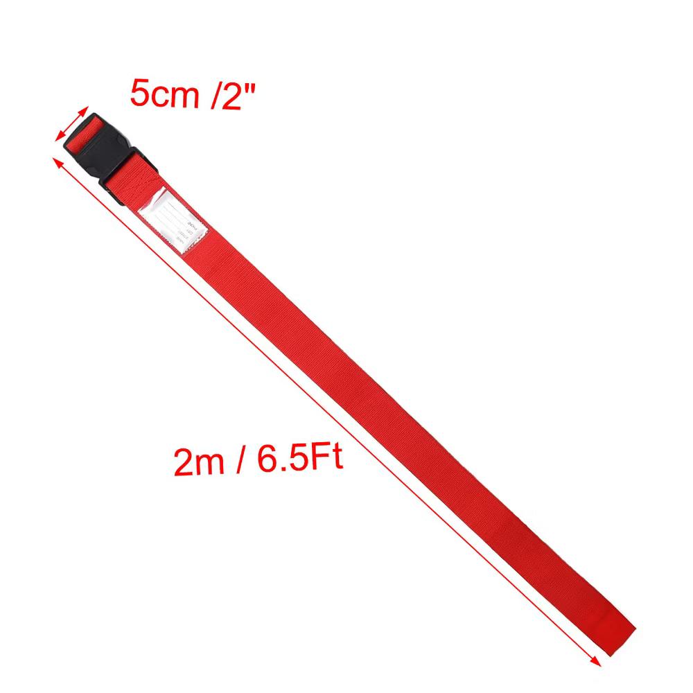 Nylon Luggage Strap Belt Plastic Release Buckle Adjustable Band Red - Image 2