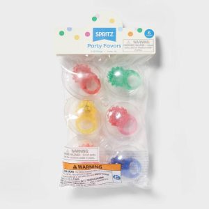 6ct LED Ring - Multicolor Party Favor Toys for Kids, Birthday Party Favors, Plastic, Ages 4