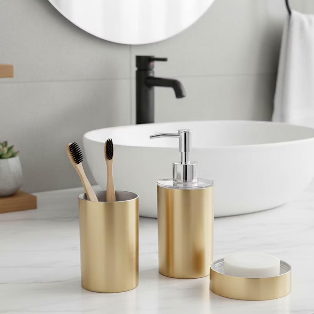 French Home Goods Modern Brushed Bathroom Tumbler – Sleek Toothbrush Holder, Cup, or Countertop Organizer - Image 6