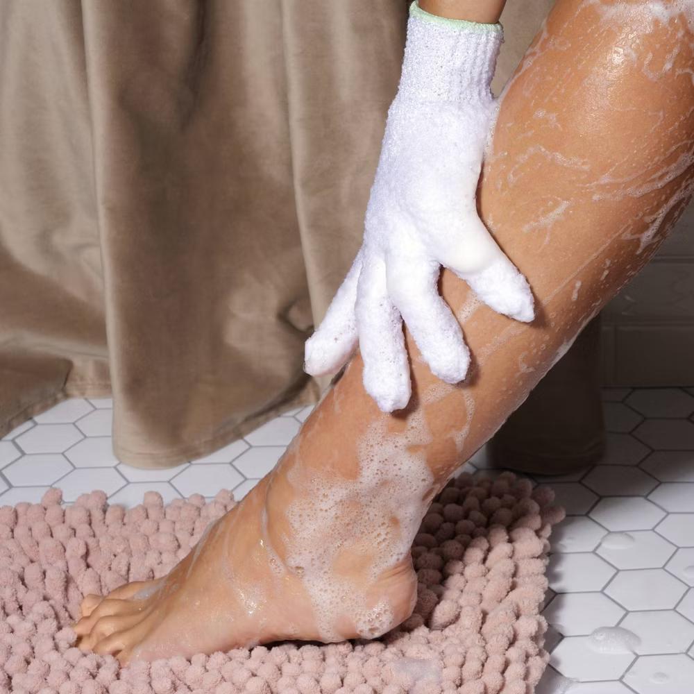 Avocado Oil Infused Gentle Bath Shower Gloves: Exfoliating, Whole Body, Polyfoam, 2 Pieces - Image 7