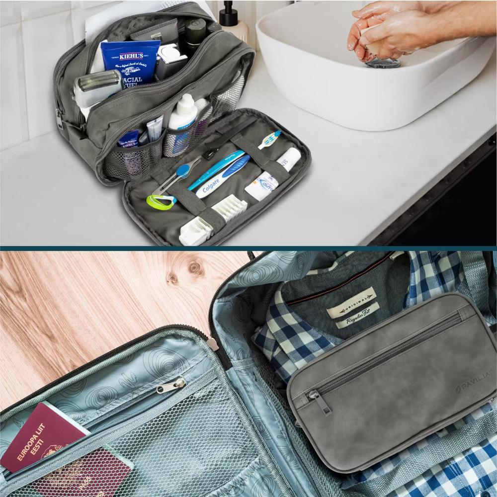 Toiletry Bag for Men, Travel Pouch Essentials Shaving Dopp Kit, Water Resistant Organizer Case Accessories - Image 39