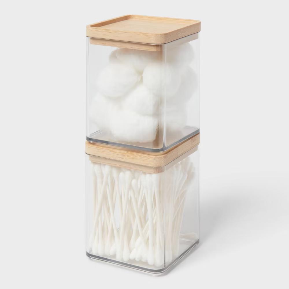 Extra Small Clear Canister with Bamboo Lid 2pk - Image 2