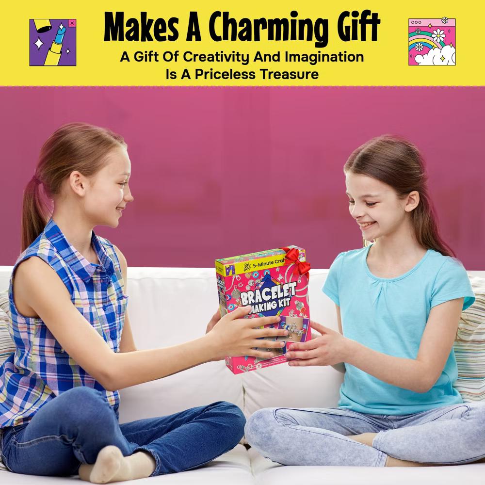 As Seen On TV 5-Minute Crafts Bracelet Making Kit Colorful Beads Charms Pendants Arts and Crafts Kids 6+ Non Toxic - Image 9